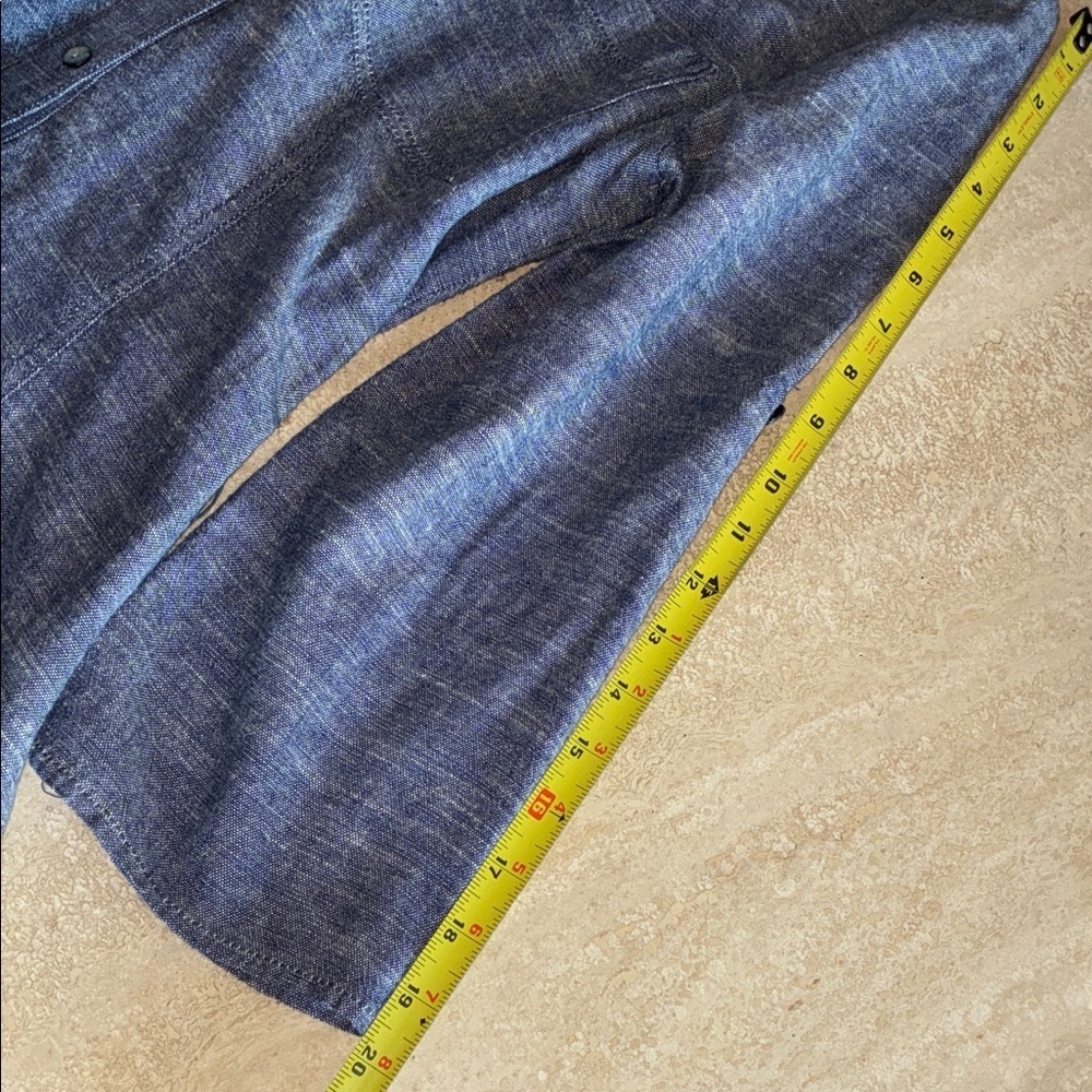 Max Studio Dress Women's XS, Button-down, flare skirt, linen-look chambray. EUC - Picture 14 of 16